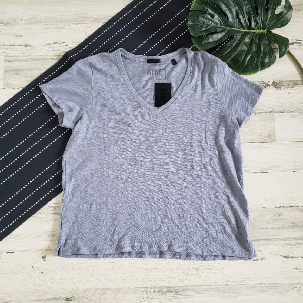 ATM| Slub Jersey Schoolboy V Neck T-Shirt Tee NWT Size Extra Large